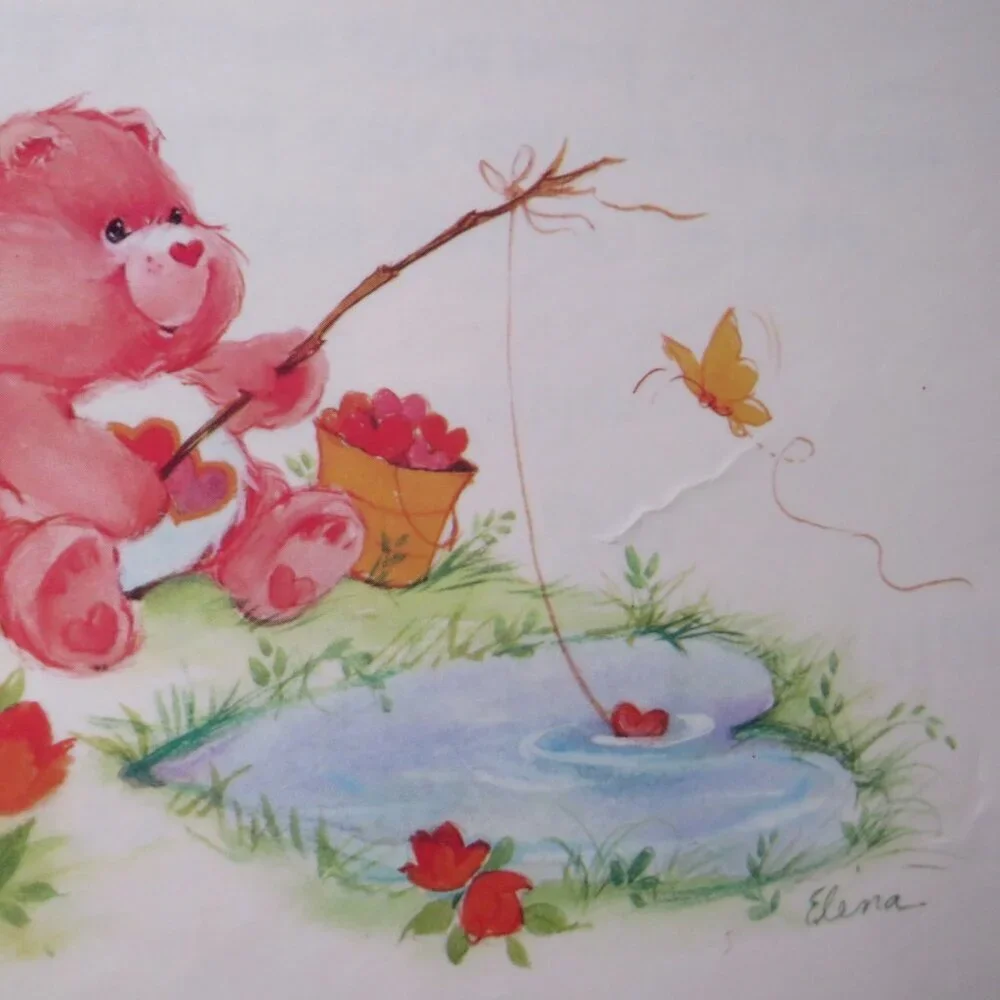 Care Bear (4) calendar pages LAMINATED (not connected)
